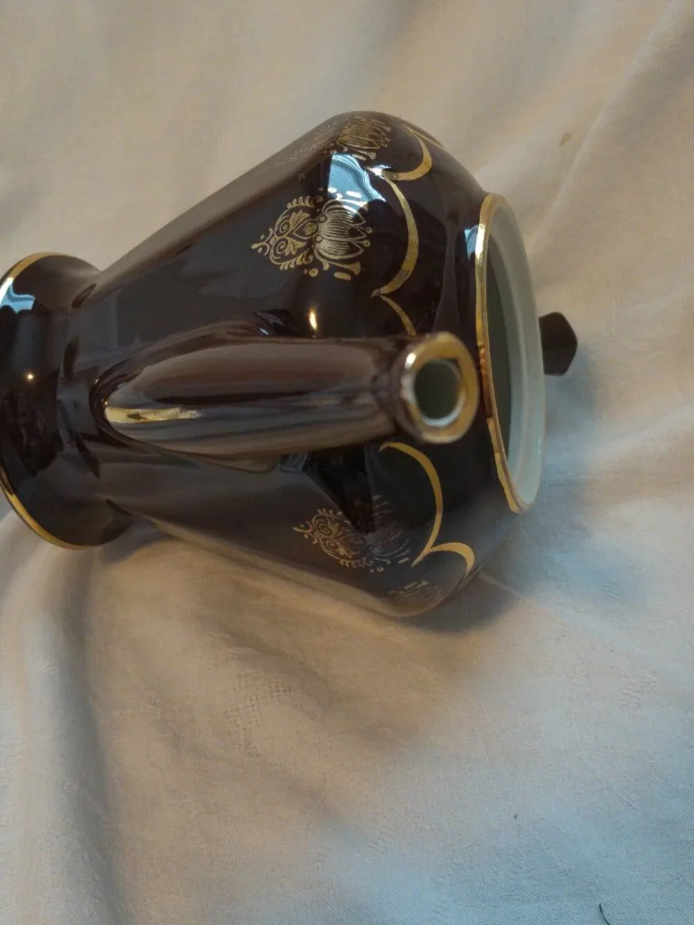 Hall Teapot Vintage Brown with Gold